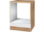 Herdumbauschrank Kochstation "Ks-Toronto", Weiß (Weiß, Wotaneiche), B:60Cm H:85Cm T:60Cm, Holzwerkstoff, SchräNke, Herdumbauschrank