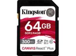 KINGSTON Speicherkarte Canvas React Plus SD 64GB, schwarz, 64 GB, Speicherkarten