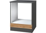 Herdumbauschrank Kochstation "Ks-Toronto", Grau (Wotaneiche, Grafitgrau), B:60Cm H:85Cm T:60Cm, Holzwerkstoff, SchräNke, Herdumbauschrank
