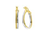 Paar Creolen "375/- Gelbgold Bicolor 2Rhg. Glanz", Bunt (Mehrfarbig), Fascination By Ellen K., Ohrringe, Damen, One-Size, Gold