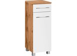 Unterschrank Welltime "Soria", Weiß (Eichefarben, Weiß), B:30Cm H:84Cm T:35Cm, SchräNke, Unterschrank