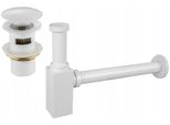 Mexen Semisifone Lavabo Quadrato Con Tappo Clic-Clac, Con Troppopieno, Bianco - 7992060-20
