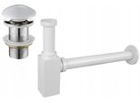 Mexen Semisifone Lavandino Quadrato Con Tappo In Ceramica Clic-Clac, Senza Troppopieno, Bianco - 7991060-25
