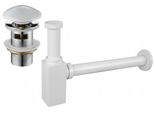 Mexen Semisifone Lavabo Quadrato Con Tappo Ceramico Clic-Clac, Con Troppopieno, Bianco - 7992060-25