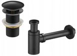 Mexen Semisifone Lavabo Rotondo Con Tappo Clic-Clac, Senza Troppopieno, Nero - 7991050-70