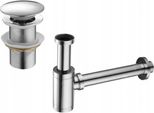 Mexen Sifone Semisferico Per Lavandino Rotondo Con Tappo Clic-Clac, Con Troppo Pieno, Cromo - 7992050-00