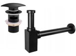 Mexen Semisifone Quadrato Per Lavabo Con Tappo Click-Clack, Con Troppopieno, Nero - 7992660-70