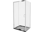 Mexen Apia Cabina Doccia Scorrevole 120 X 70 Cm, Trasparente, Cromo + Piatto Flat, Nero - 840-120-070-01-00-4070