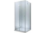 Mexen Lima Cabina Doccia Pieghevole 110 X 90 Cm, Trasparente, Cromo + Piatto Flat - 856-110-090-01-00-4010
