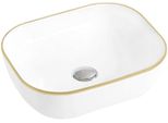 Mexen Mirabel Lavabo Da Appoggio 50 X 40 Cm, Bianco/Oro - 22115005