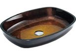 Mexen Araks Lavabo Da Appoggio In Vetro 54 X 39 Cm, Oro Scuro - 24155451