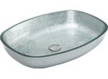 Mexen Araks Lavabo Sopra Il Piano In Vetro 54 X 39 Cm, Argento - 24155411