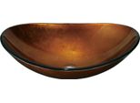 Mexen Sonia Lavabo In Vetro Da Appoggio 54 X 37 Cm, Dorato - 24145450
