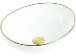 Lavabo Mexen Elza Bianco, Riga Dorata 40 Cm