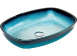 Mexen Araks Lavandino Da Appoggio In Vetro 54 X 39 Cm, Blu - 24155447