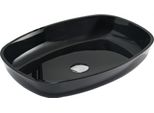 Mexen Araks Lavabo In Vetro Da Appoggio 54 X 39 Cm, Nero - 24155470