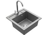 Mexen Vito Lavello In Granito A 1 Vasca Con Miscelatore Da Cucina Telma, Grigio - 6503-71-670200-00