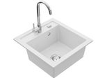 Mexen Vito Lavello In Granito A 1 Vasca Con Miscelatore Da Cucina Telma, Bianco - 6503-20-670200-00