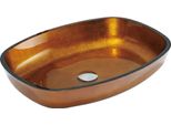 Mexen Araks Lavabo Da Appoggio In Vetro 54 X 39 Cm, Oro - 24155450