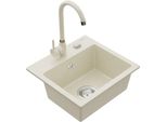 Mexen Milo Lavello In Granito A 1 Vasca Con Rubinetto Da Cucina Telma, Beige - 6505-69-670200-69