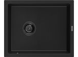 Mexen Pedro Lavello In Granito A 1 Vasca 560 X 460 Mm, Nero, Sifone Nero - 6508561000-77-B