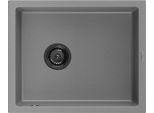Mexen Pedro Lavello Da Cucina In Granito A 1 Vasca 560 X 460 Mm, Grigio, Sifone Nero - 6508561000-71-B