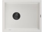 Mexen Pedro Lavello In Granito A 1 Vasca 560 X 460 Mm, Bianco, Sifone Nero - 6508561000-20-B