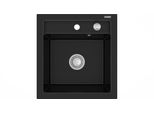 Mexen Vito Lavello In Granito A 1 Vasca 520 X 490 Mm, Nero, Sifone Cromato - 6503521000-77
