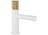 Mexen Elba One Rubinetto Per Lavabo, Bianco/Oro - 74101-25