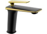 Mexen Purus Rubinetto Lavabo, Nero/Oro - 745800-75