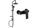 Mexen Carl Set Doccia A Parete Con Soffione E Rubinetto Doccia Royo, Nero - 72240240-70