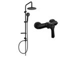 Mexen Carl Set Doccia Esterno Con Soffione E Miscelatore Doccia Sabre, Nero - 72140240-70