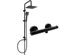 Mexen Tord Set Doccia Esterno Con Soffione E Miscelatore Termostatico Slim, Nero - 77105200-70