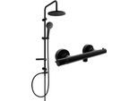 Mexen Erik Set Doccia Esterno Con Soffione E Miscelatore Doccia Termostatico Slim, Nero - 77105205-70