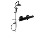 Mexen Carl Set Doccia Esterno Con Soffione E Miscelatore Termostatico Kai, Nero - 77100240-70