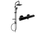 Mexen Sven Set Doccia Esterno Con Soffione Doccia E Rubinetto Doccia Termostatico Kai, Nero - 77100262-70