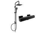 Mexen Cube Tord Set Doccia Esterno Con Soffione E Miscelatore Termostatico, Nero - 77200200-70