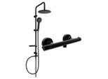 Mexen Carl Set Doccia Esterno Con Soffione E Miscelatore Termostatico Slim, Nero - 77105240-70