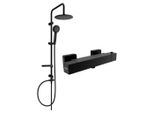 Mexen Carl Set Doccia Esterno Con Soffione E Miscelatore Termostatico Cube, Nero - 77200240-70