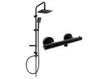 Mexen Sven Set Doccia Esterno Con Soffione E Miscelatore Doccia Termostatico Slim, Nero - 77105262-70