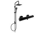 Mexen Tord Set Doccia Esterno Con Soffione E Miscelatore Termostatico Kai, Nero - 77100200-70