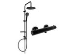 Mexen Erik Set Doccia Esterno Con Soffione E Miscelatore Doccia Termostatico Kai, Nero - 77100205-70