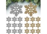 Brubaker Decorazione Albero Fiocchi Di Neve Glitterati - Decorazione Albero Di Natale - 13 Cm Decorazione Albero Di Natale Infrangibile - Decorazione Albero Di Natale, Oro E Argento, 20 Pezzi