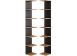 Vicco Scaffale A Muro Paolo, 28 X 190 Cm Set Di 2, Antracite/Quercia Dorata