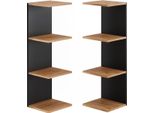 Vicco Scaffale A Muro Paolo, 30 X 95 Cm Set Di 2, Antracite/Quercia Dorata
