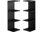Vicco Scaffale A Muro Paolo, 30 X 95 Cm Set Di 2, Nero