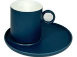 Eleganti Tazze Da Caffè In Porcellana Da 12 Pezzi Con Piattino - 220 Ml Blu