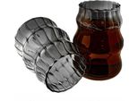 Set Di 12 Bicchieri Con Design A Bolle E Increspature Bicchieri Da 500 Ml In Nero Resistente Al Calore