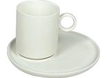 Tazze Da Caffè Eleganti In Porcellana Da 12 Pezzi Con Piattino - 220 Ml Crema