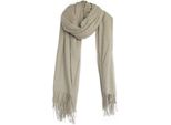 Sciarpa Elegante Con Frange - Sciarpa Da Donna 75X180 Cm Beige